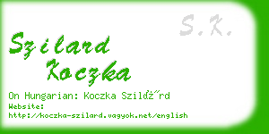 szilard koczka business card